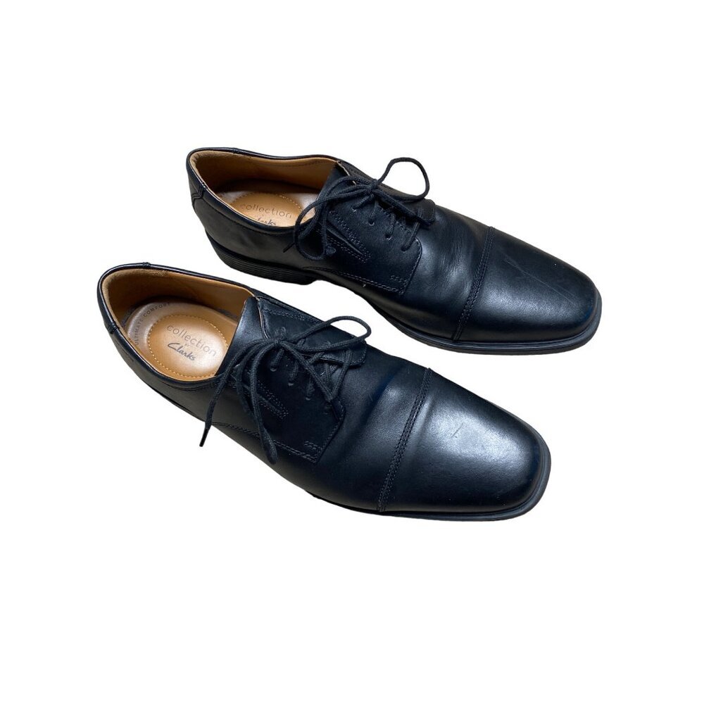 CLARKS MEN'S BLACK WHIDDON CAP TOE OXFORDS SZ 11.5